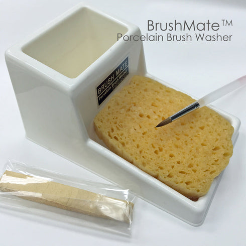 Porcelain Brush Mate - 2 x Pop-up Sponge & 1 x Water bucket with sponge holder